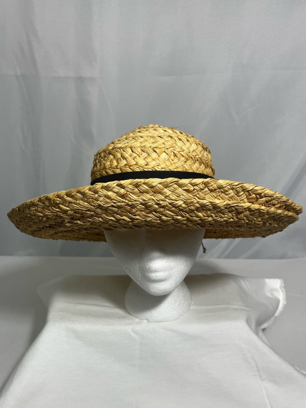 Helen Kaminski Classic 5 Woven Raffia Wide Brim Hat, Black Ribbon - Picture 8 of 15